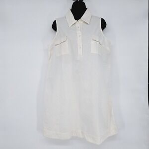 Mud Pie White 100% Cotton‎ Airy Beach Marley Shirt Dress Size Large New